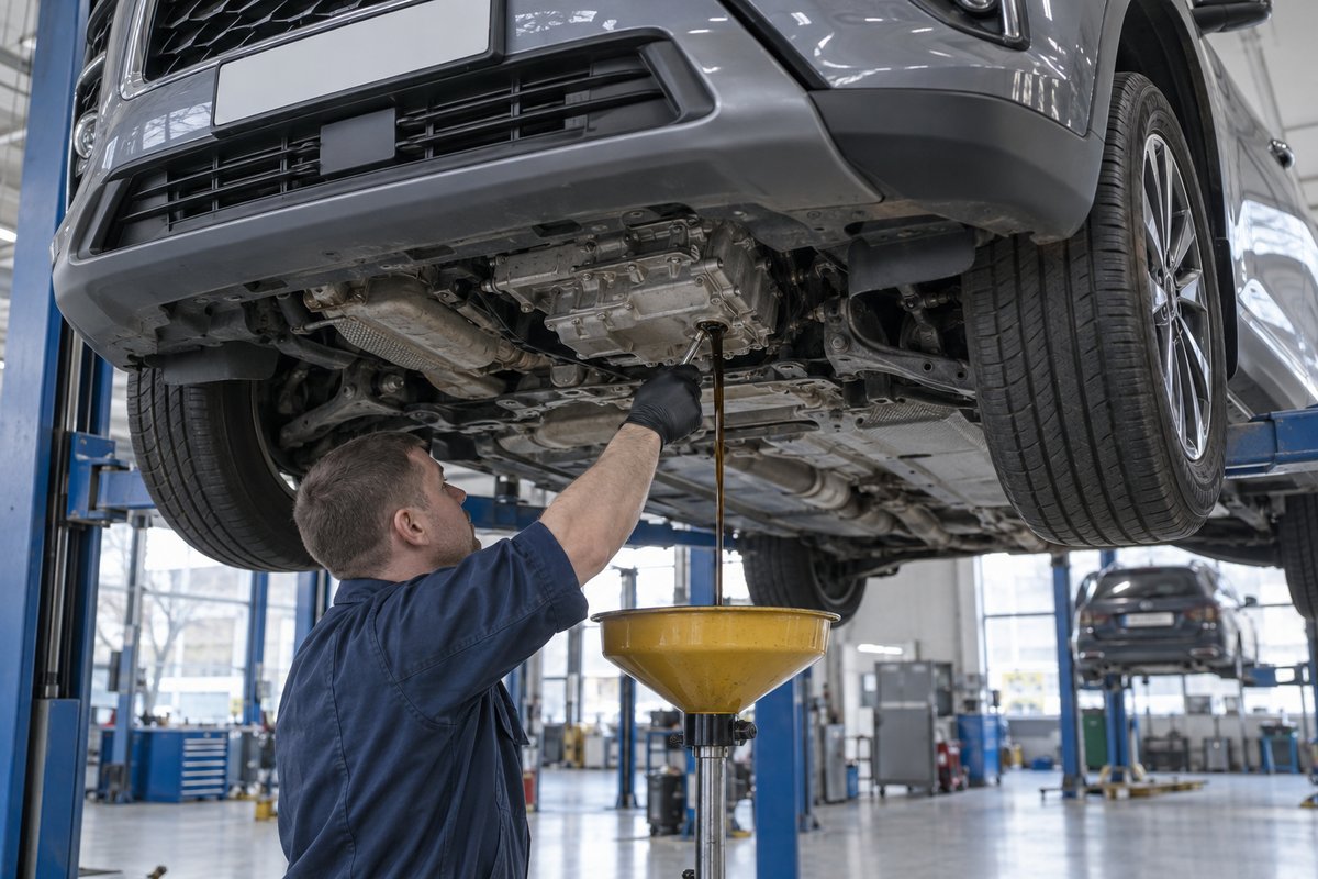 Слив масла из коробки Haval на подъёмнике